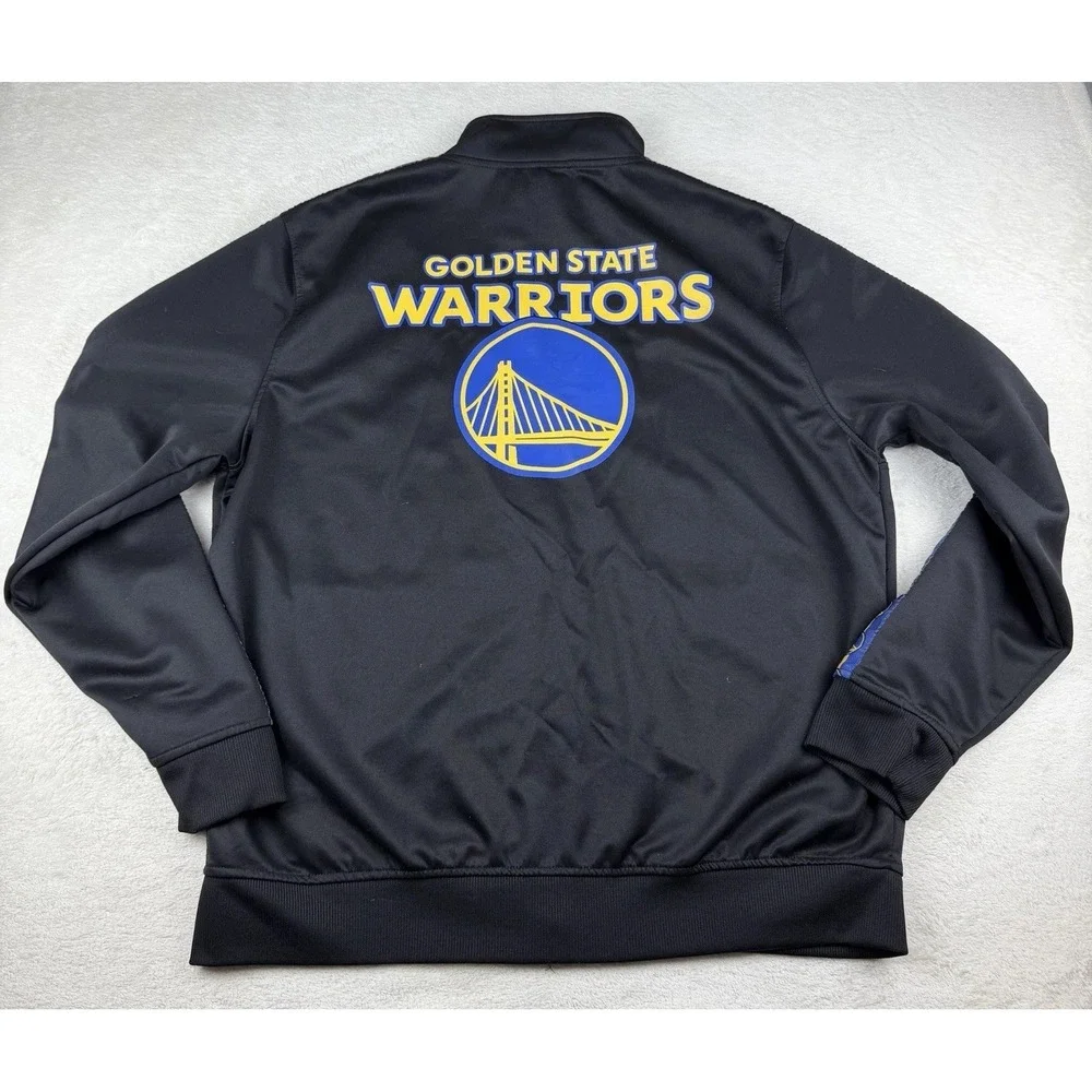NBA Golden State Warriors Zip Warm Up Track Jacket Back‎ Graphic Men's Sz XL